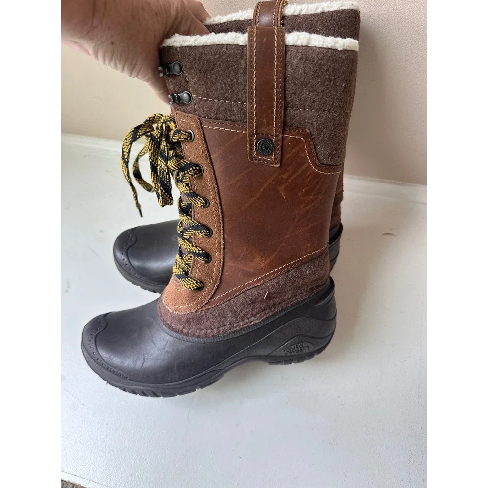 The North Face Boots Womens 7 Shellista III Mid Winter Snow Waterproof Brown